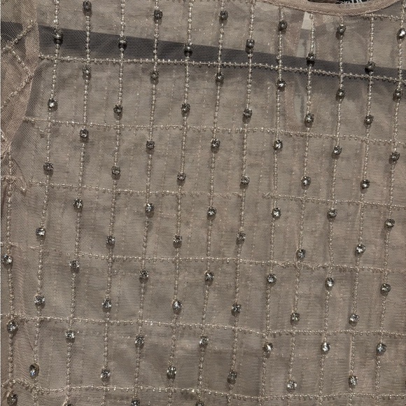 ZARA Mesh Rhinestone & Beaded Long Sleeve - Picture 2 of 6